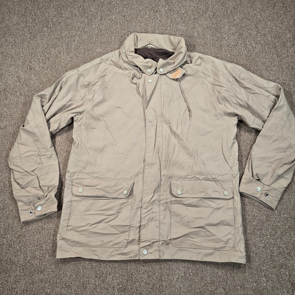 Vintage Sears Fieldmaster Field Jacket Mens Medium Tan Utility Hooded 70s